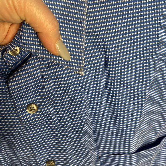 Van Heusen flex men’s dress shirt long sleeve button down blue white 17.5 32 33 - Picture 4 of 8
